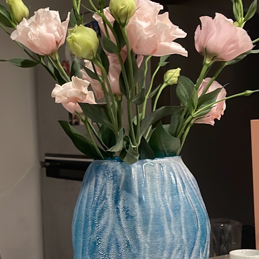 Blue Textured Vase one of the kind - Picture 3 of 10
